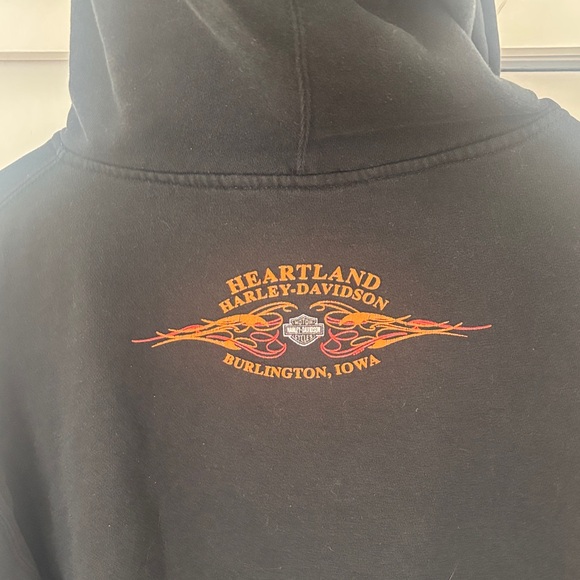 Harley-Davidson Black Zip-Up with Orange Eagle Design - Picture 5 of 7